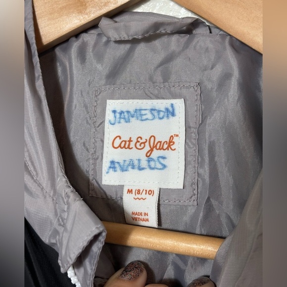 Cat and Jack Windbreaker Hooded Jacket Size 10/12 Gray & Black | casual | basic - Picture 2 of 5